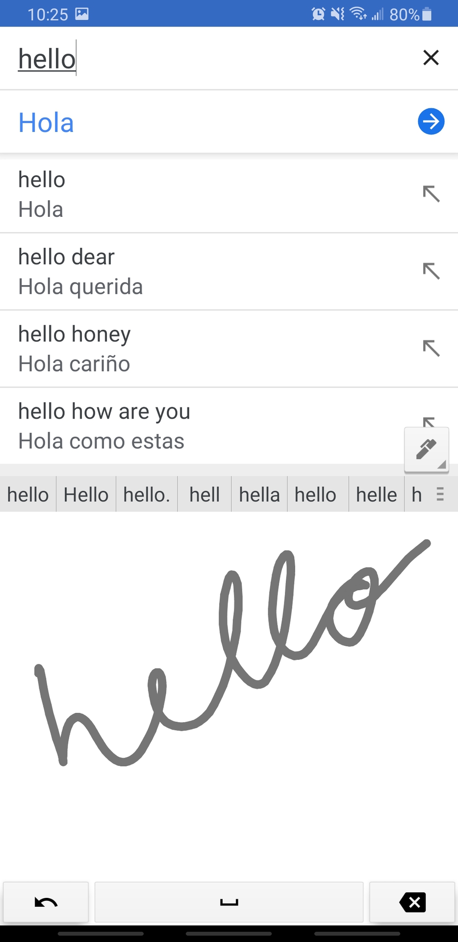 handwriting feature on google translate app