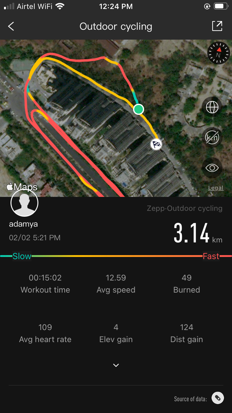 Amazfit GTS 2 Mini GPS tracking