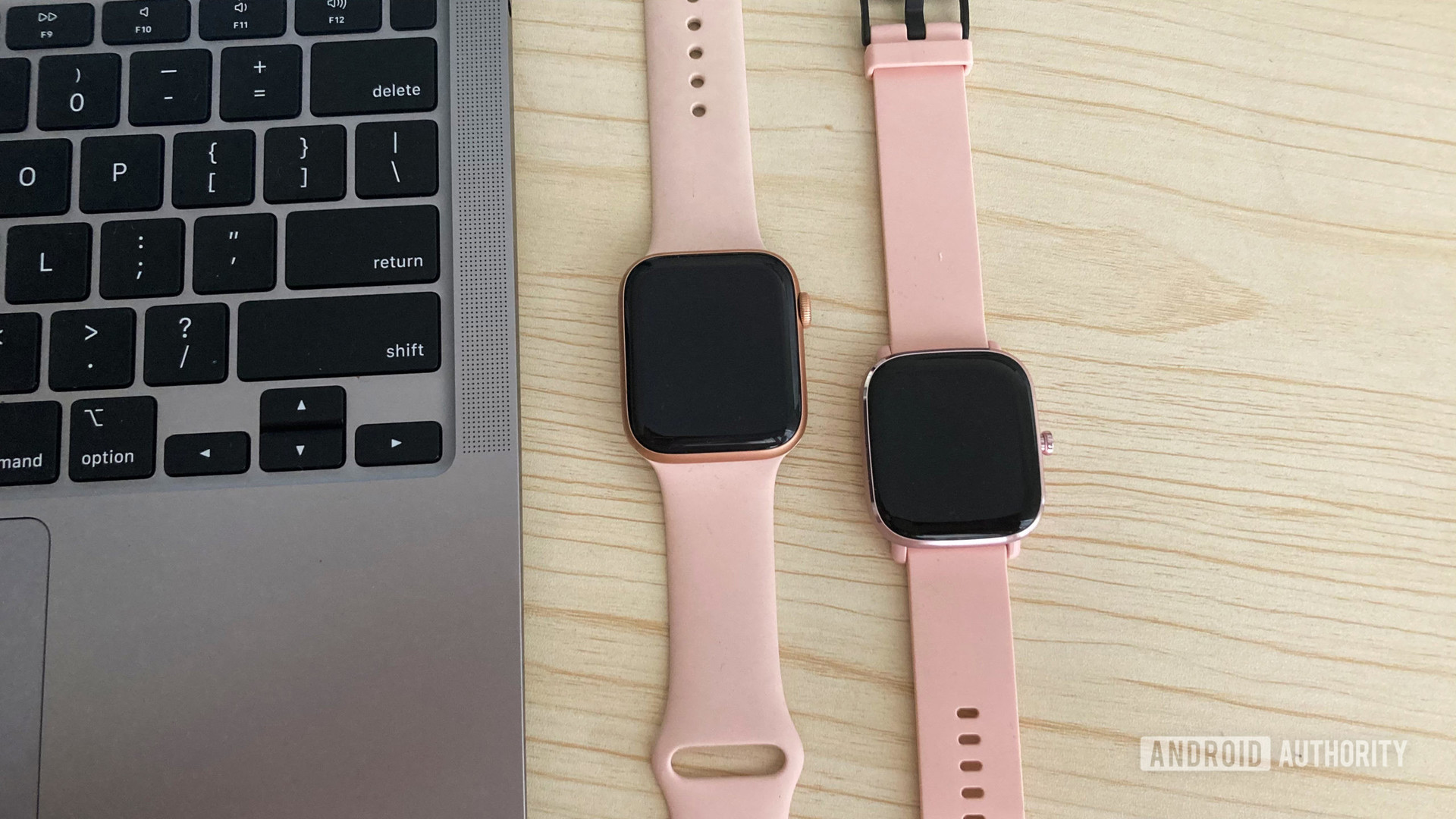 Amazfit GTS 2 Mini vs Apple Watch 6 Pink
