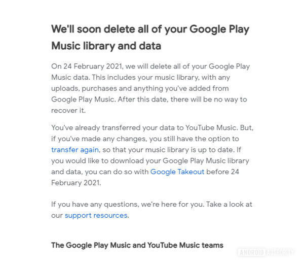 Google Play Music email