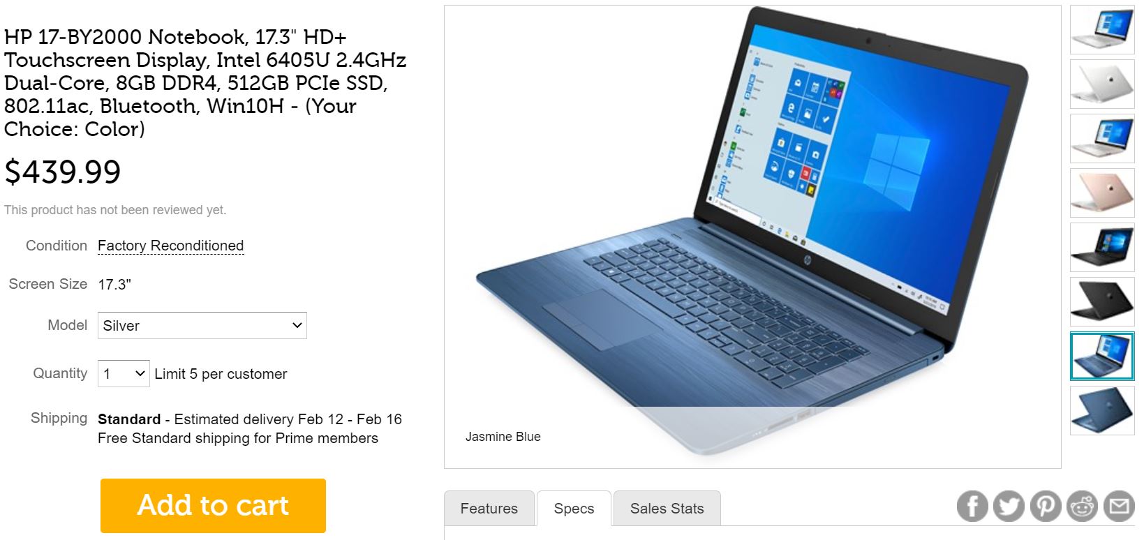HP 17 Notebook Laptop Woot Deal