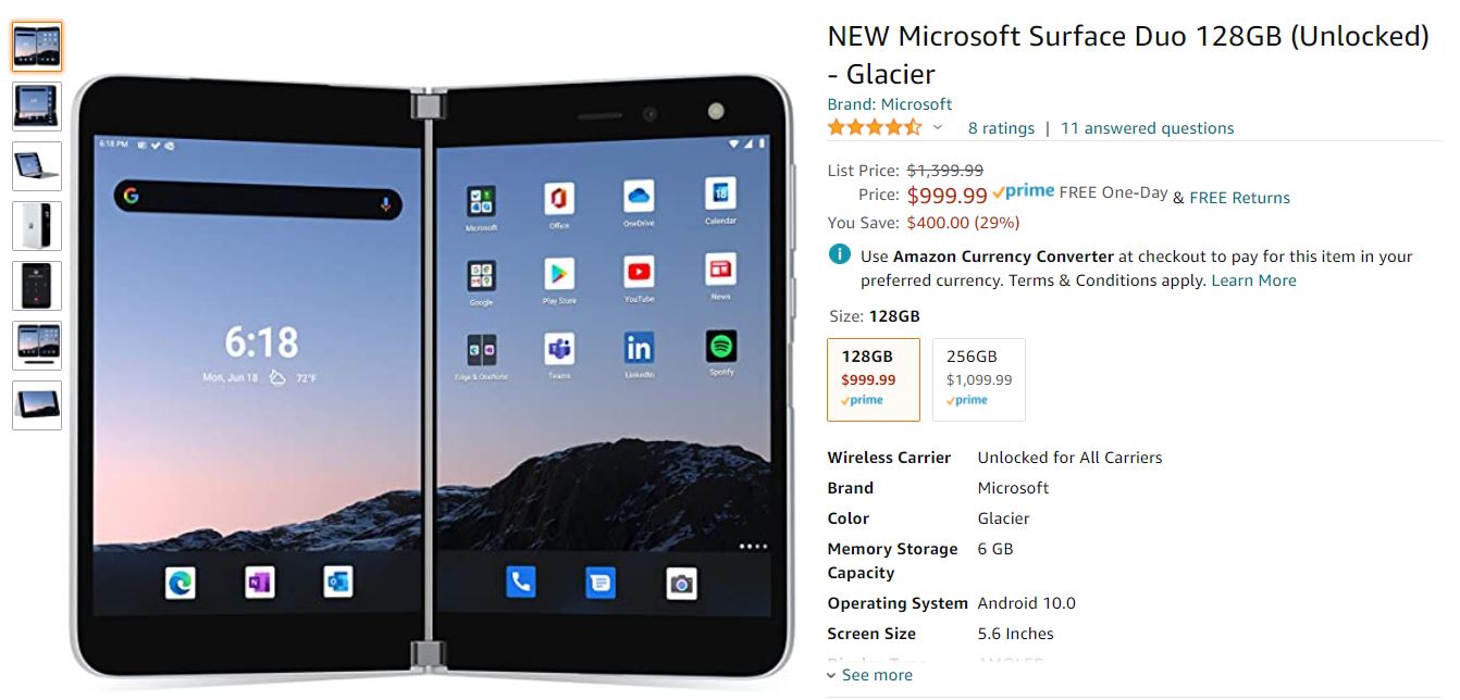 Microsoft Surface Duo Amazon Deal