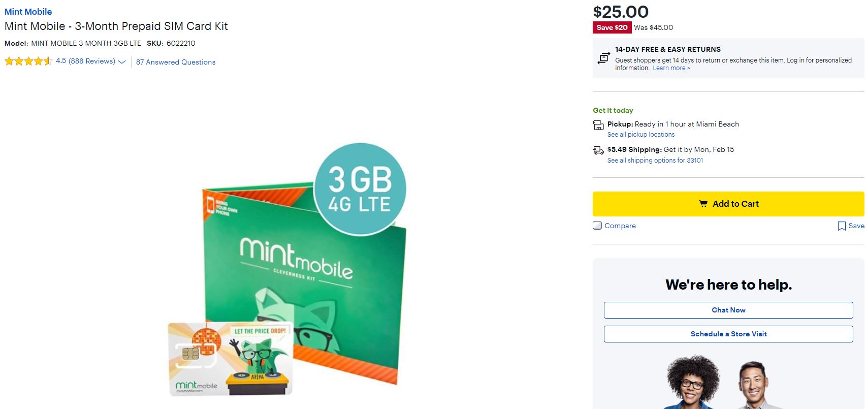 Mint Mobile 3GB Best Buy Deal