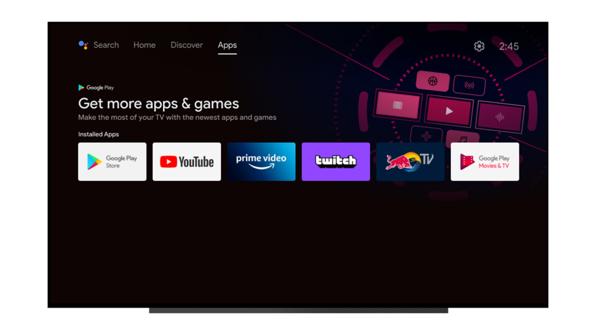 New Android TV interface Apps Tab