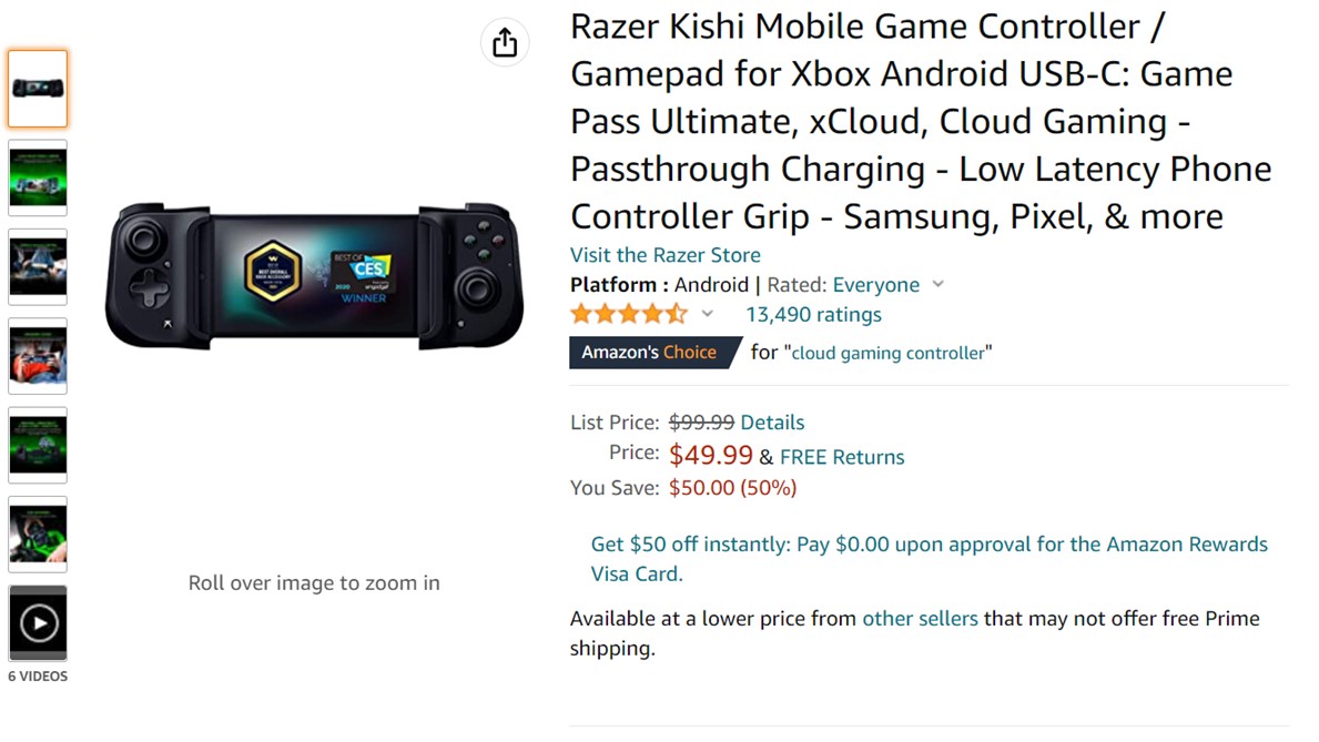 Razer Kishi for Android Xbox Amazon Deal