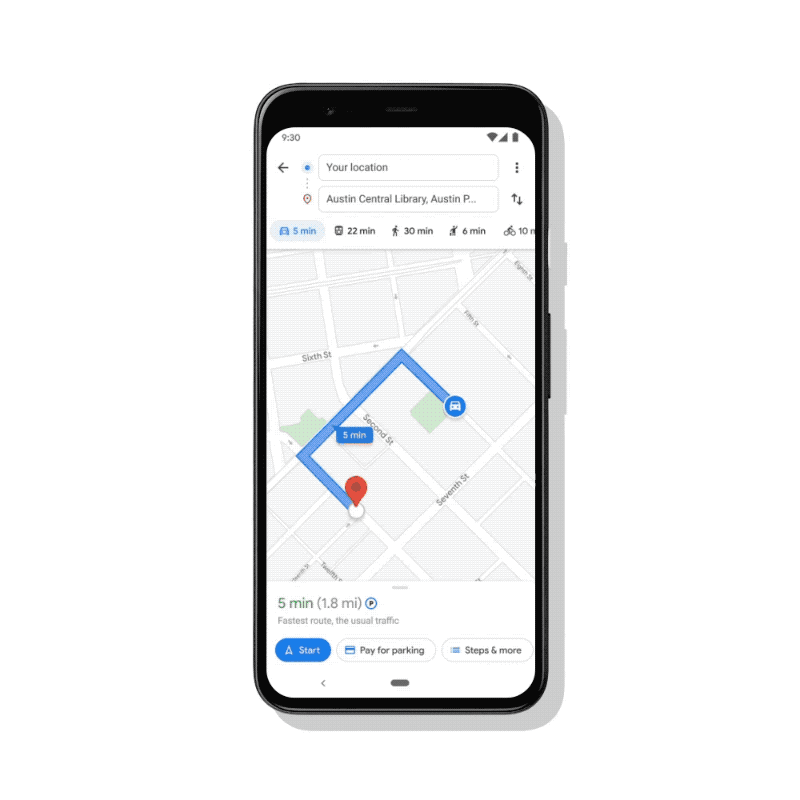 google maps pay for parking