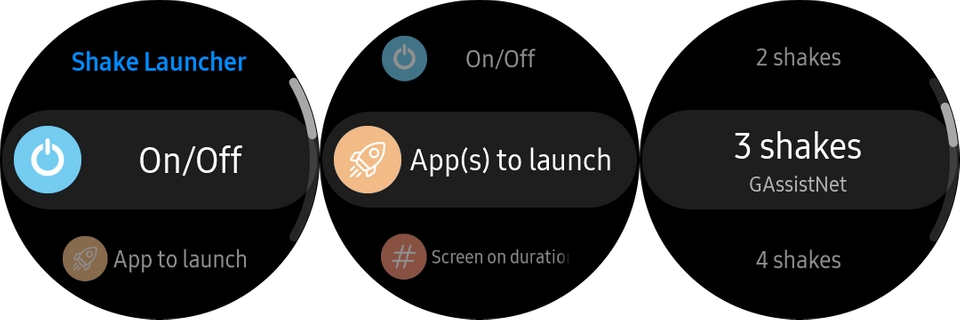 shake launcher samsung galaxy watch