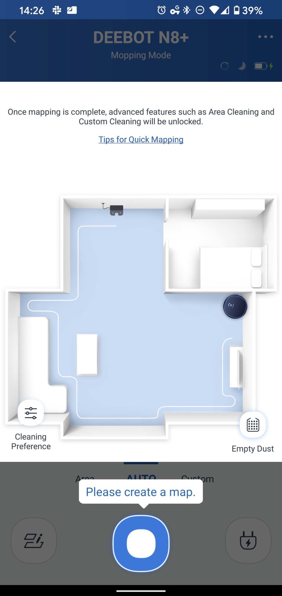 Ecovacs Home Deebot Ozmo N8 mapping instructions