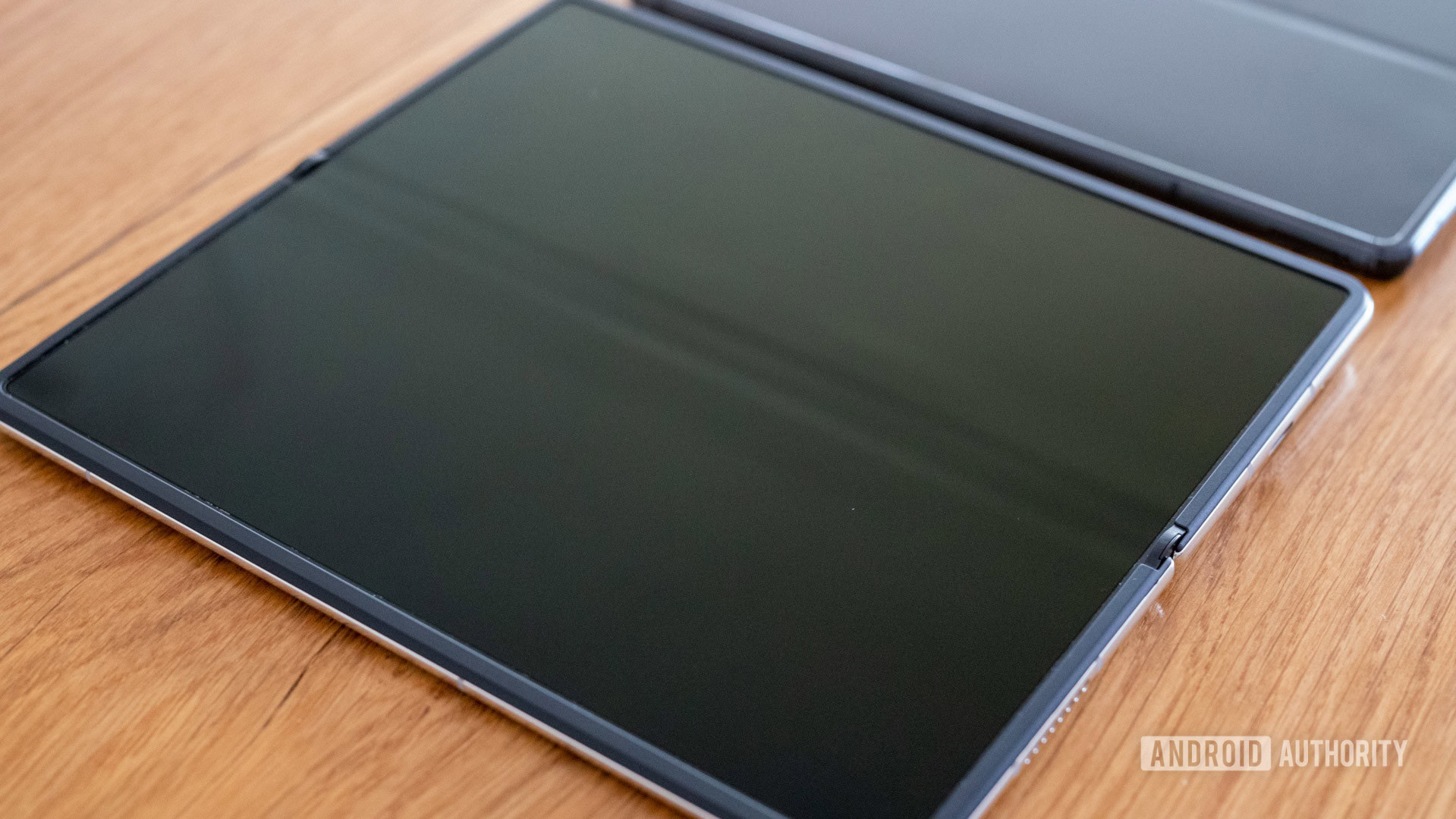 Huawei Mate X2 review seam with Samsung Galaxy Z Fold 2 seam in background