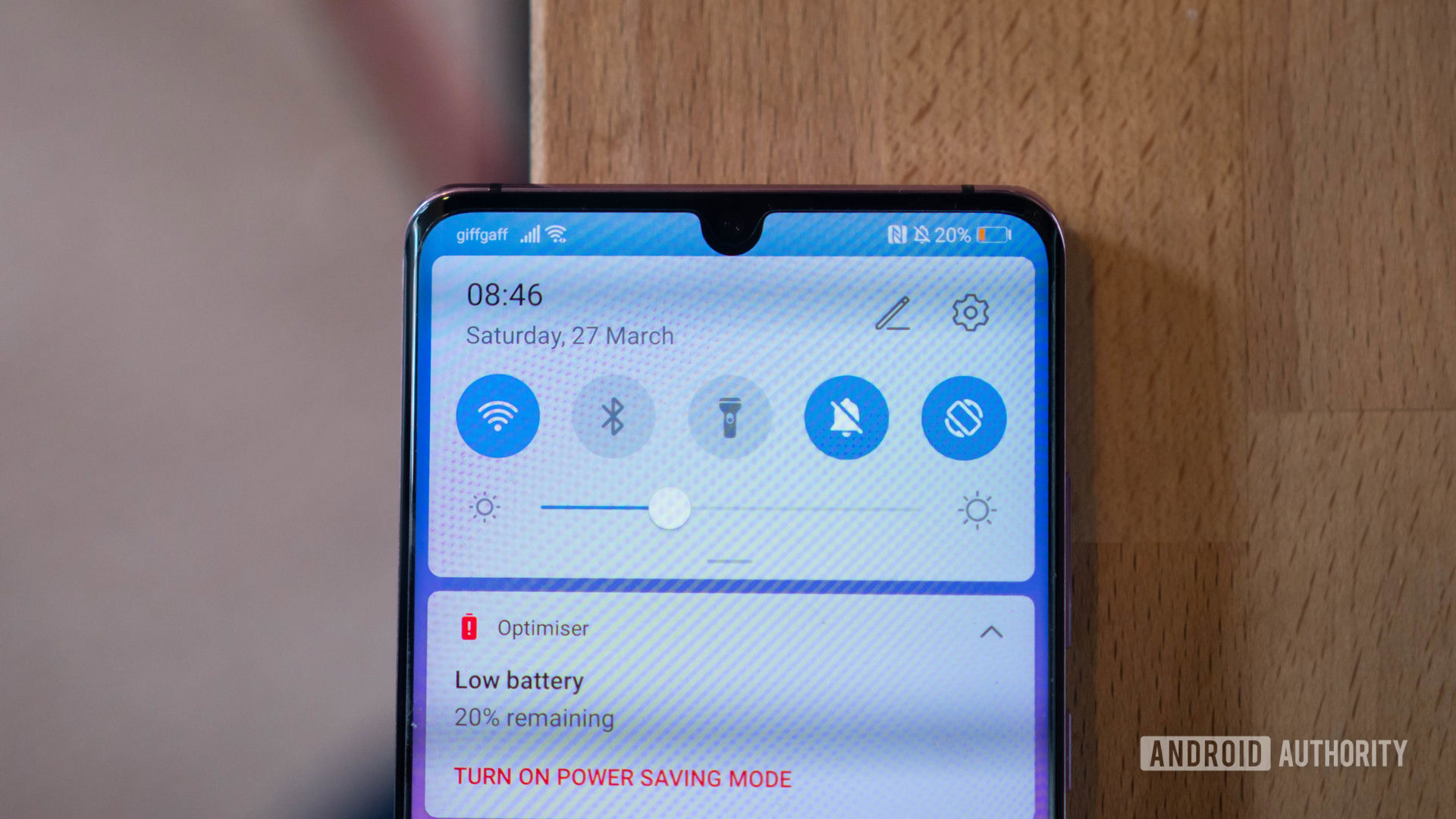 HUAWEI P30 Pro quick settings menu