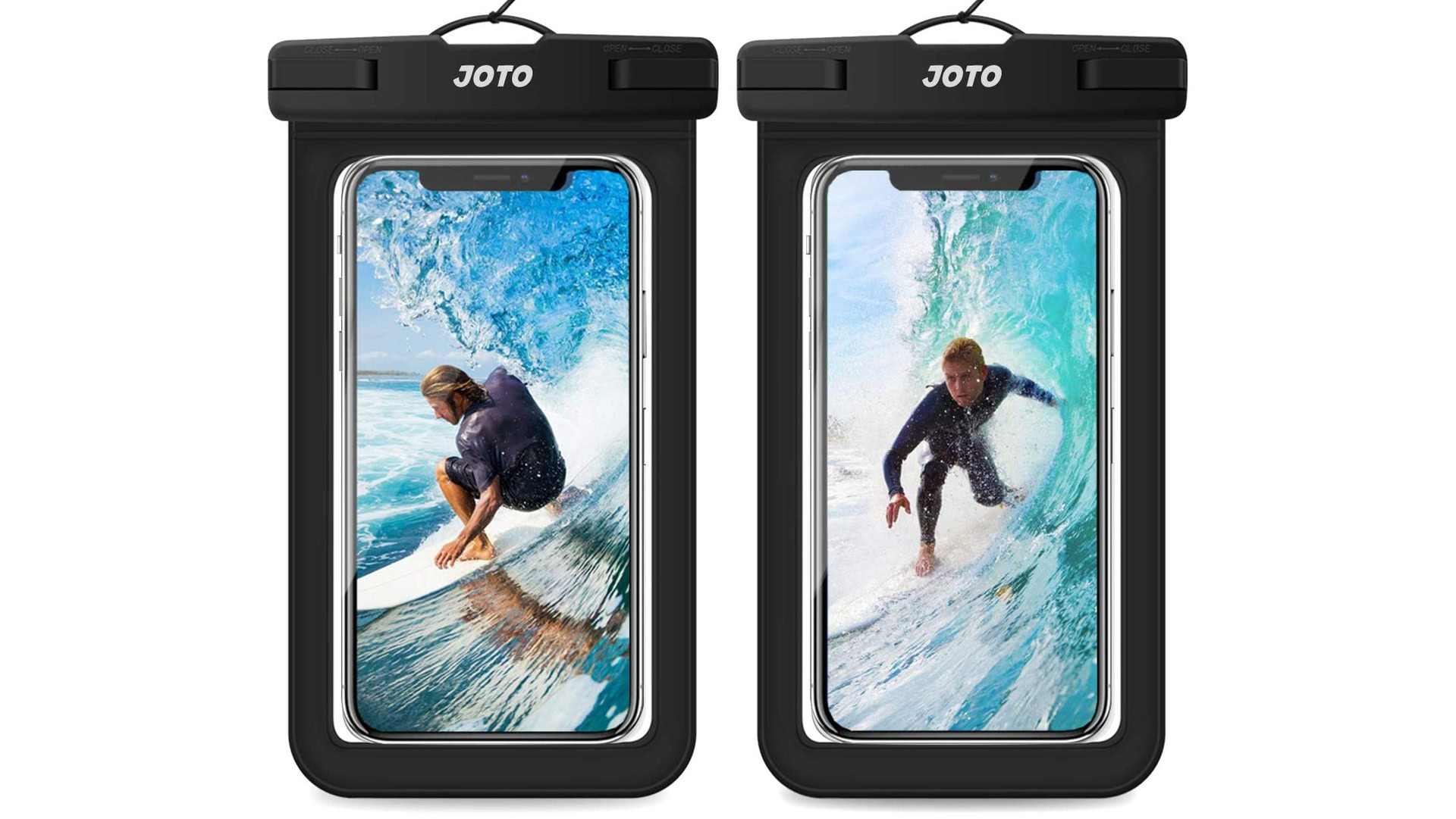 A product shot of two JOTO waterproof phone cases.