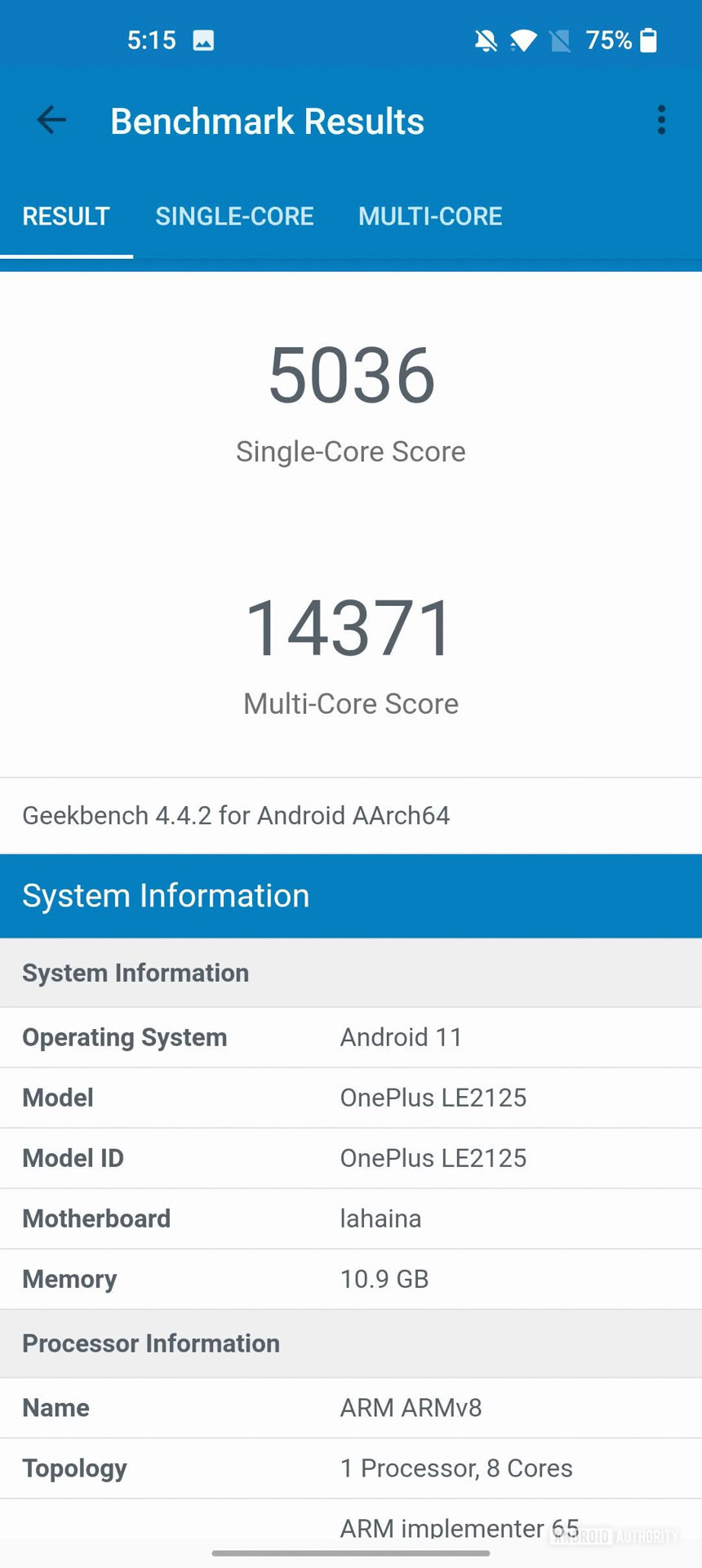 OnePlus 9 Pro GeekBench 4