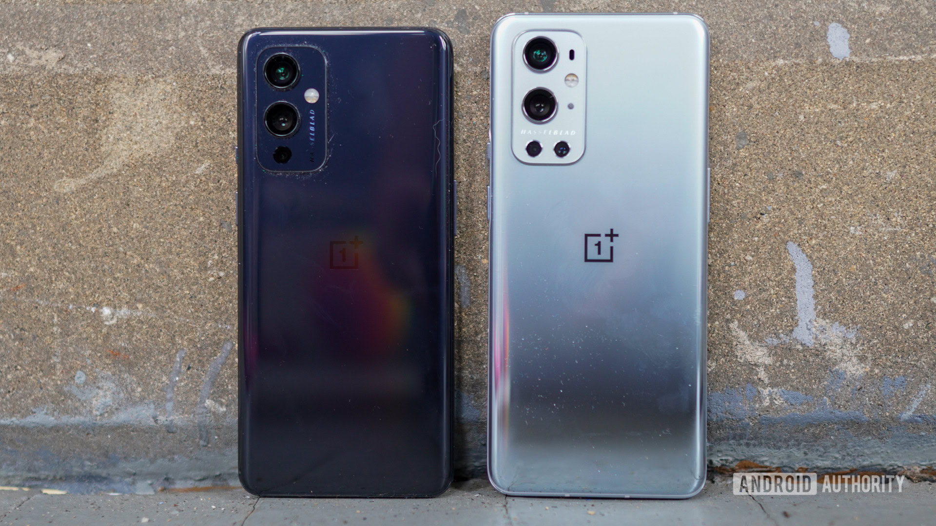 OnePlus 9 Pro vs OnePlus 9 standing rear panels