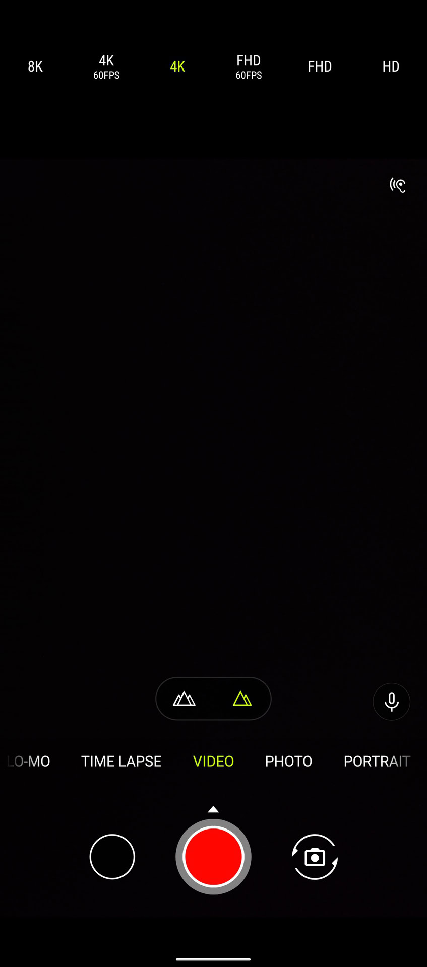 ROG Phone 5 screenshot of the camera app video tab
