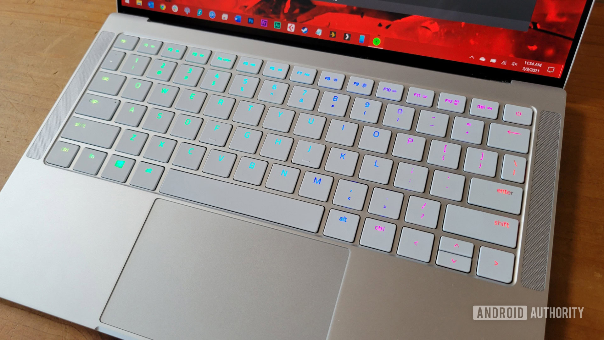 Razer Book 13 Review Keyboard With RGB Lighting On