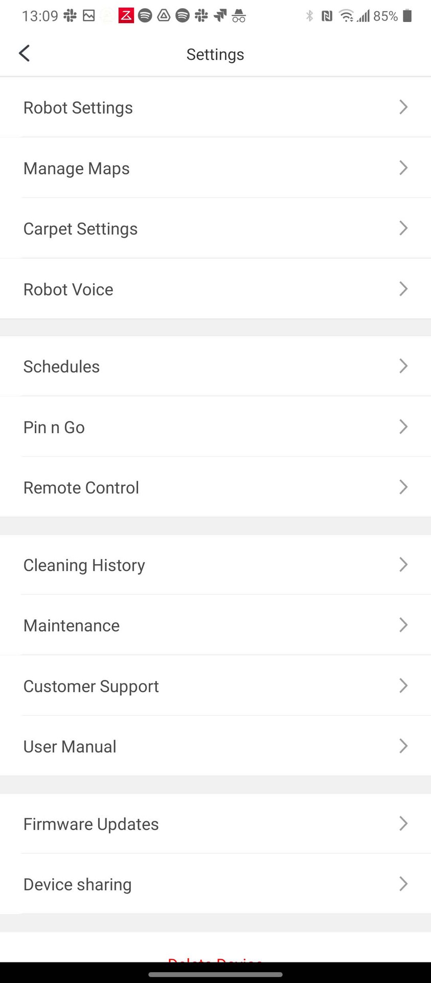 Roborock S7 app settings