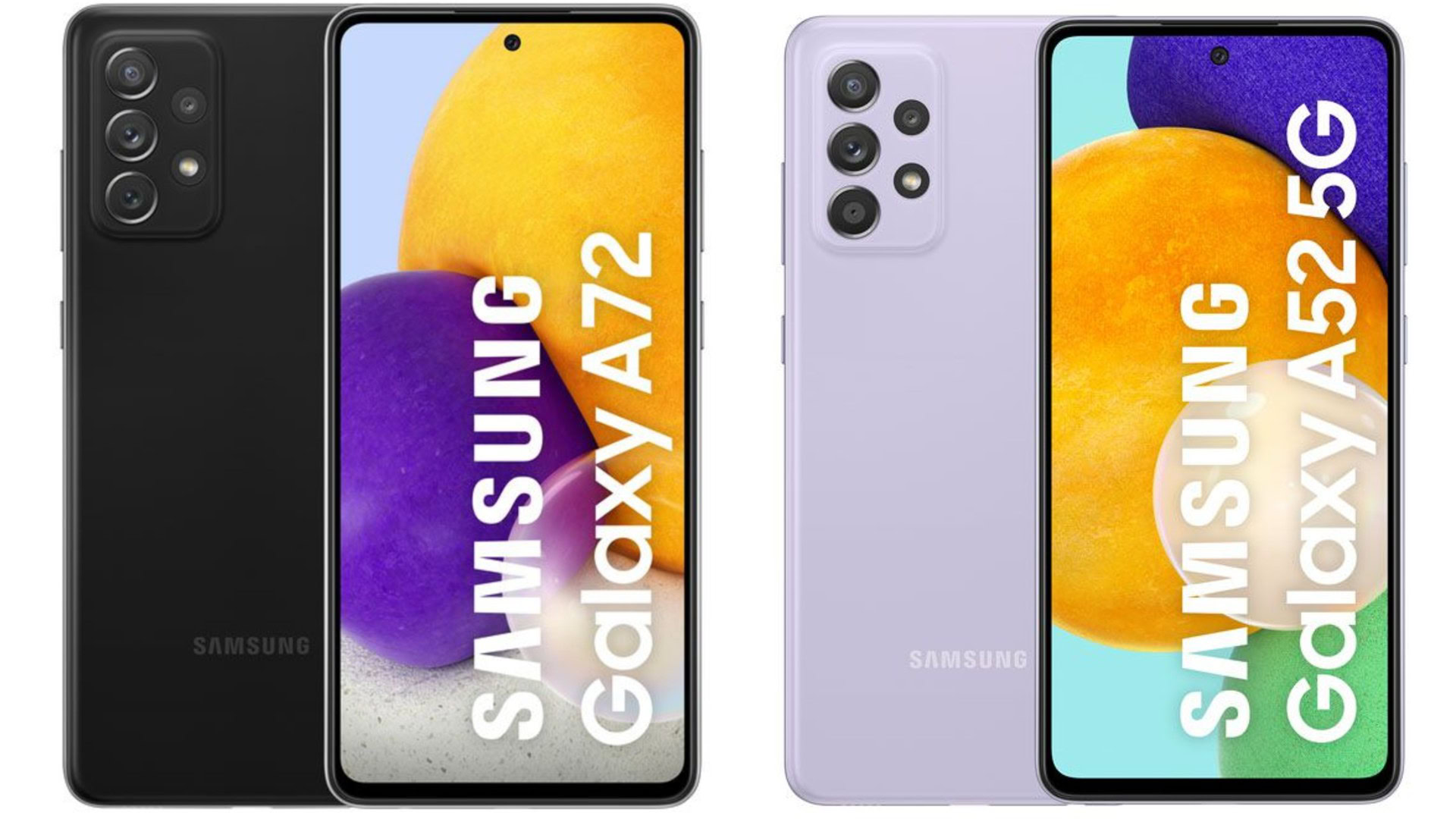 Samsung Galaxy A52 A72 5G official promo images
