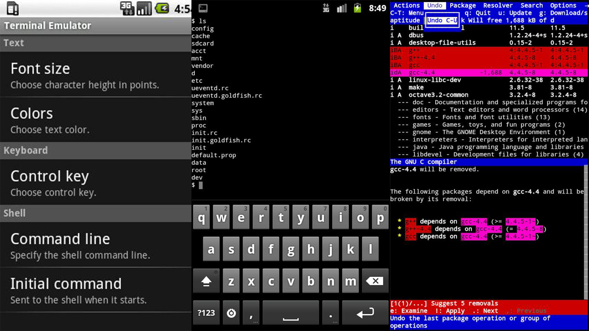 Captura de pantalla del emulador de terminal