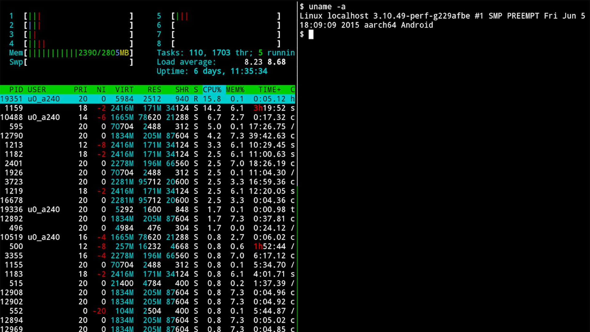 Capture d'écran de Termux