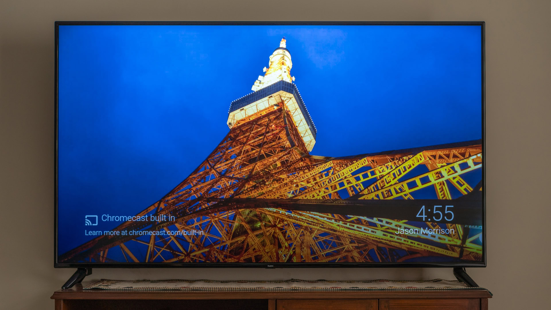 Xiaomi Redmi X65 TV review showing front panel