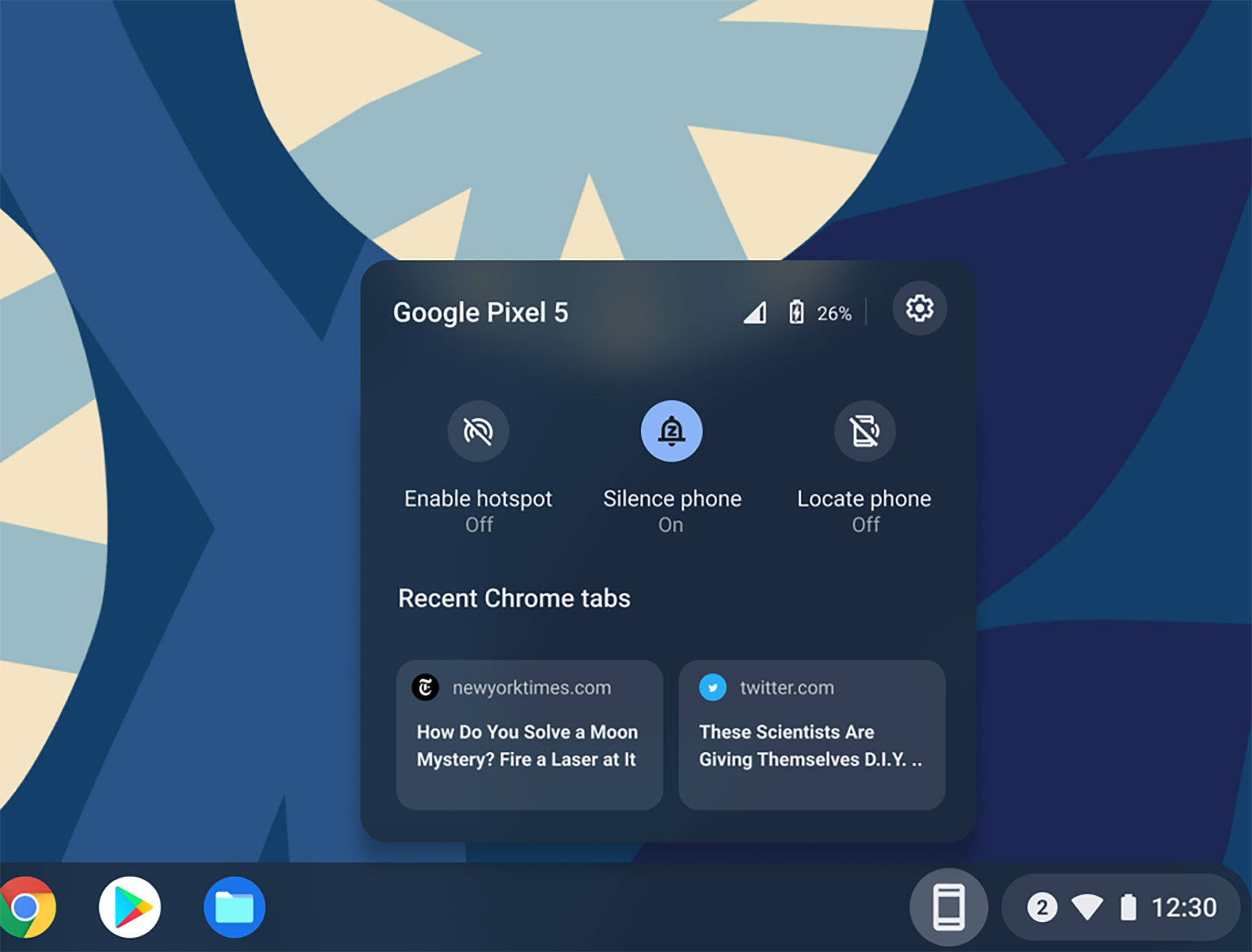 chrome os update phone hub