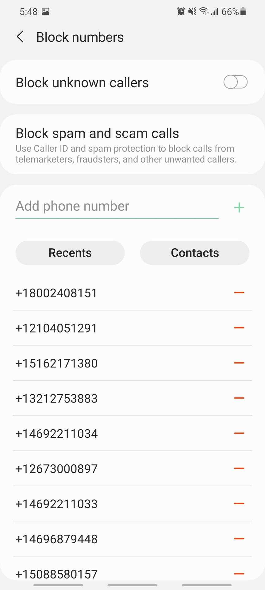 how to block and unblock numbers on android phones