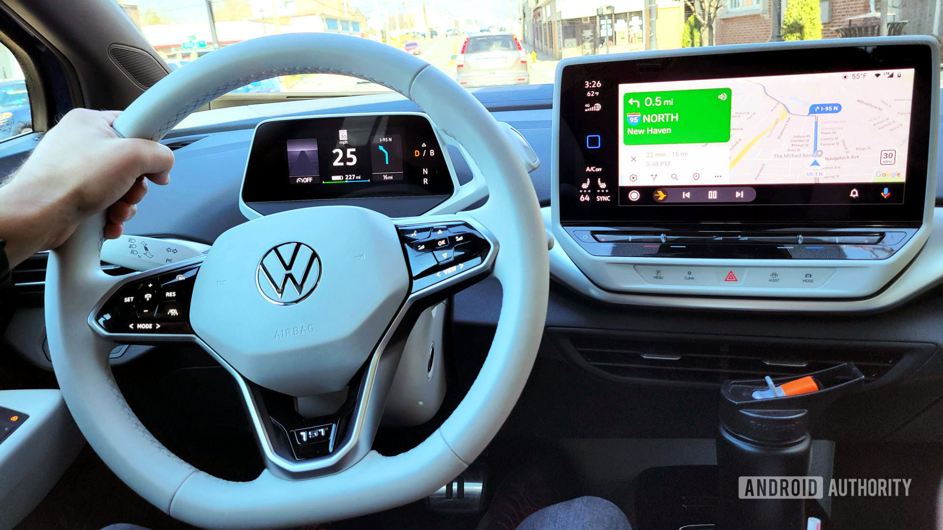 Android Auto dalam Interaksi Konsol Pusat Volkswagen ID.4 dengan Konsol Driver