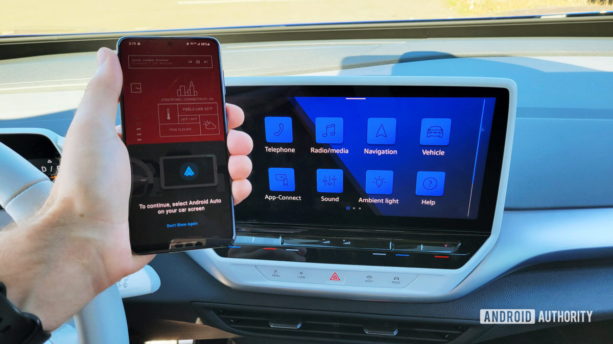 Android Auto in Volkswagen ID.4 Connecting With Smartphone