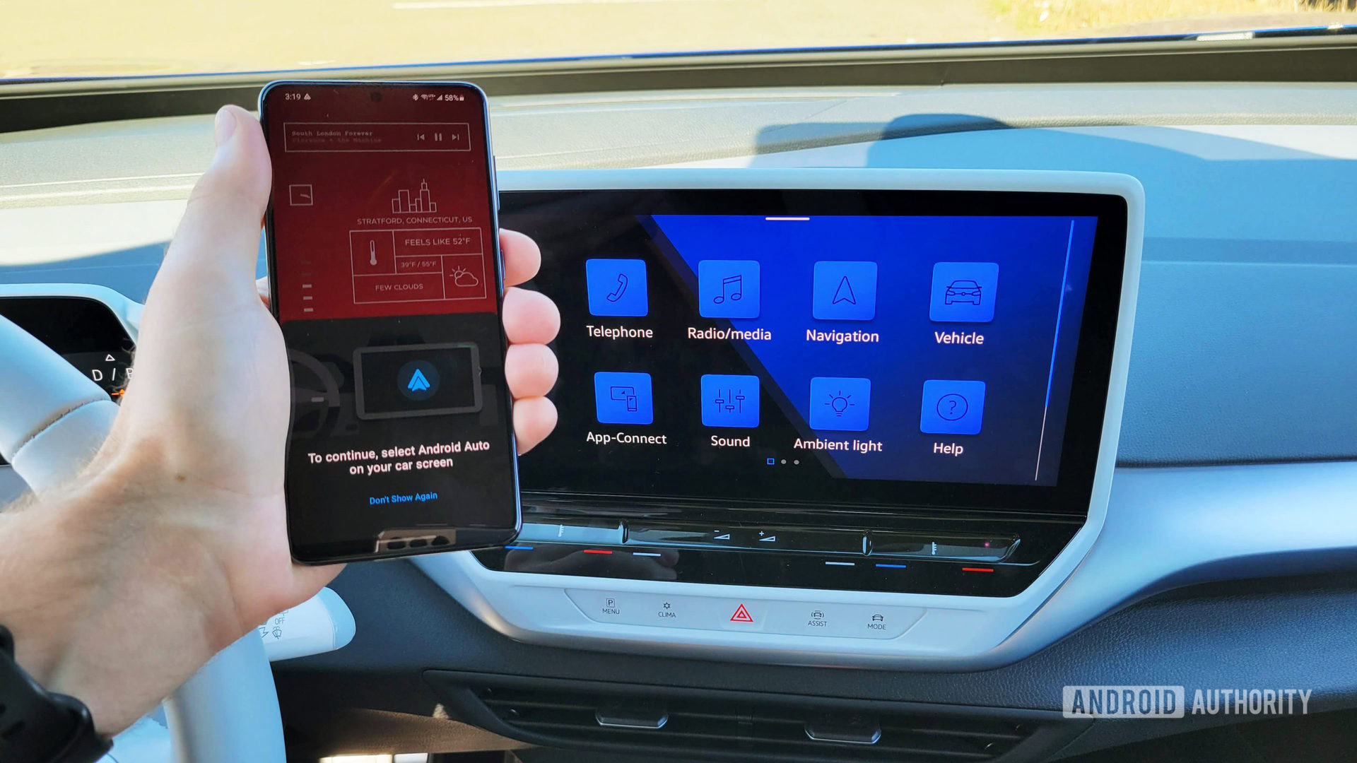 Android Auto в Volkswagen ID.4 с подключением к смартфону