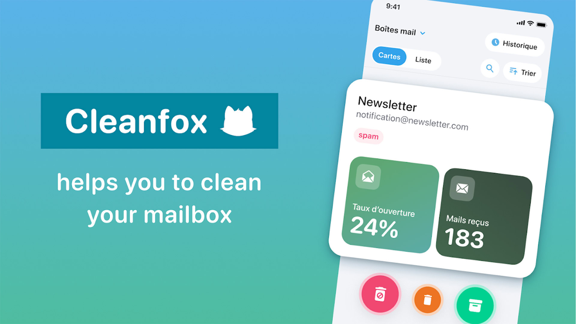 Captura de pantalla de Cleanfox 2022