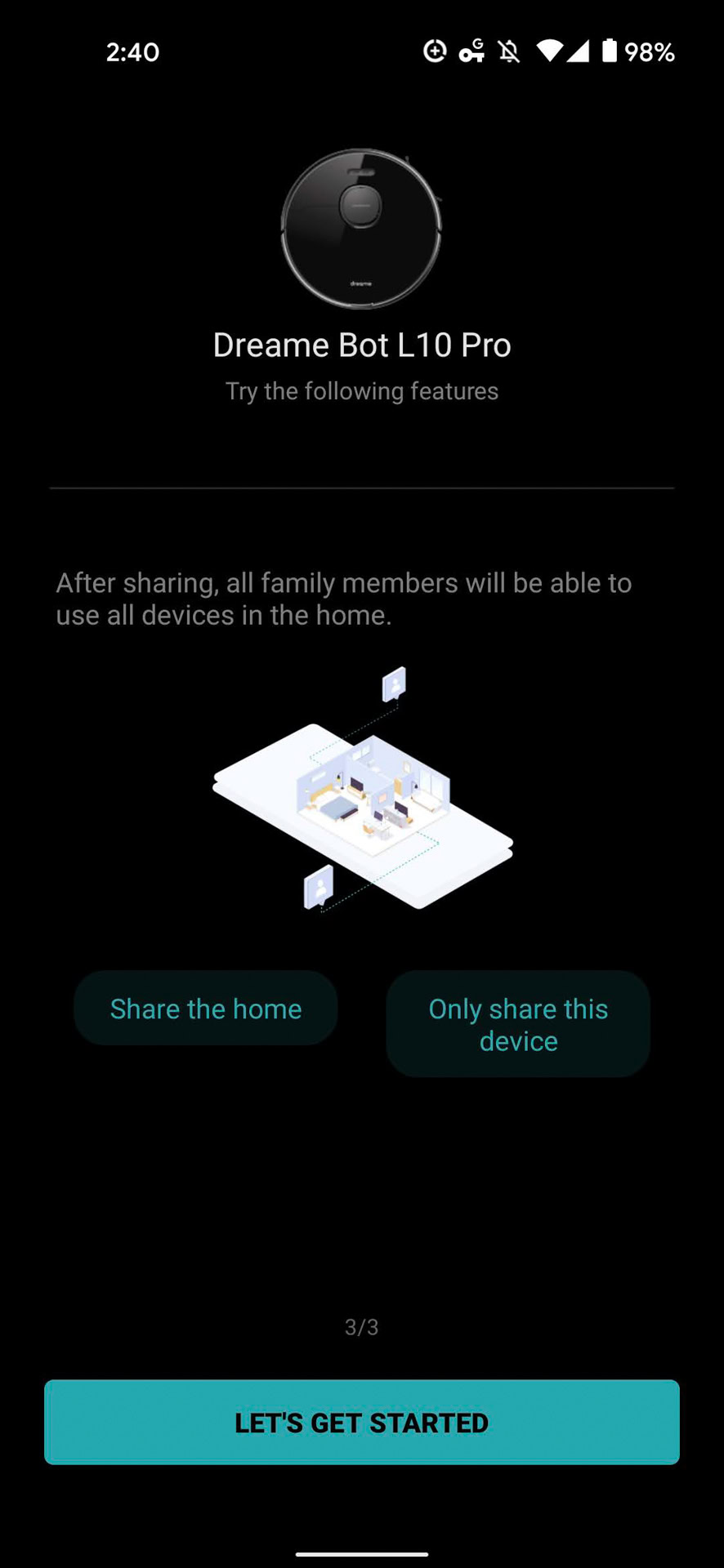 Dreame Bot L10 Pro home sharing