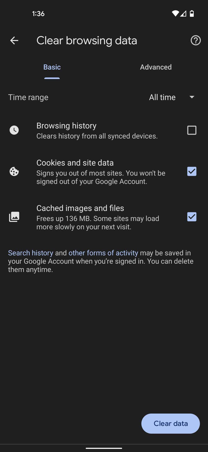 How to clear cache on Chrome for Android 4
