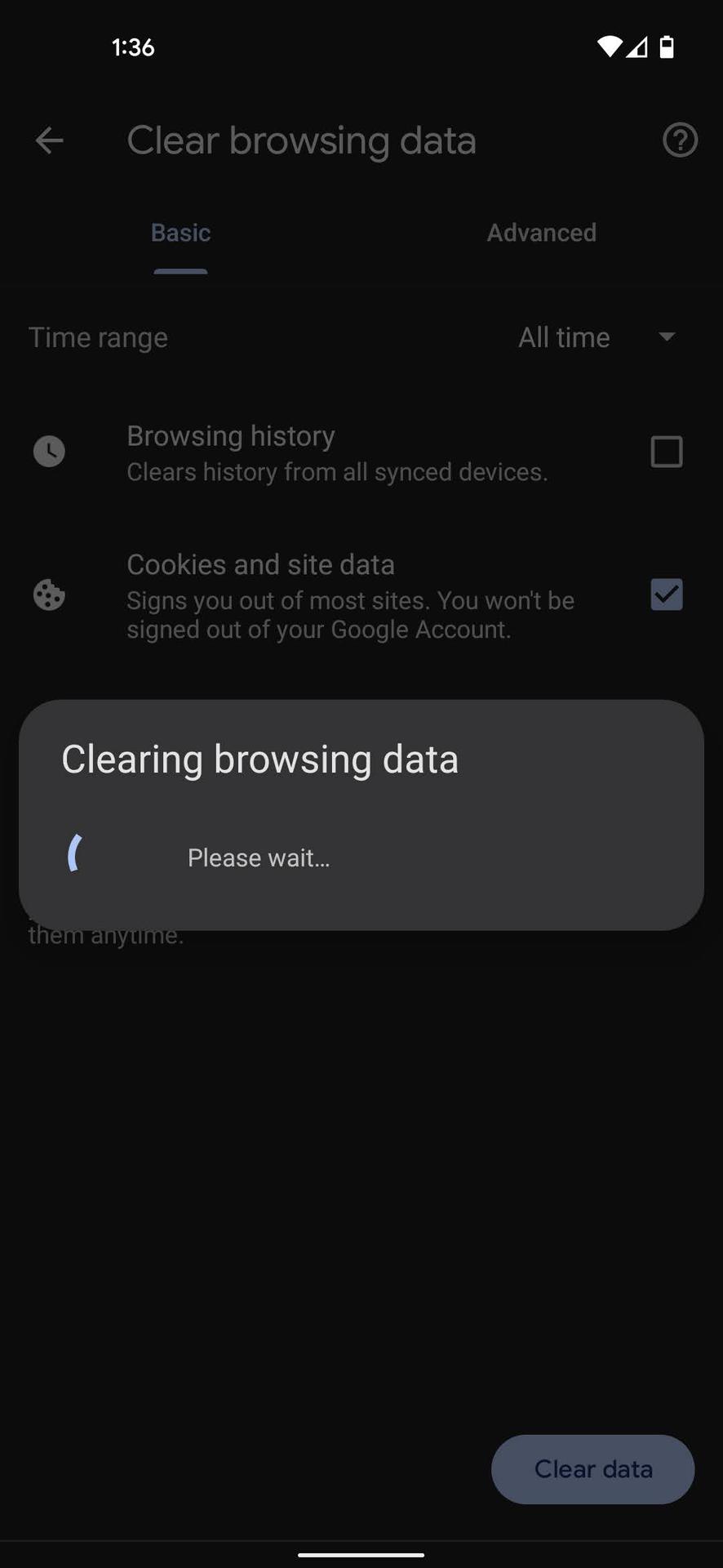 How to clear cache on Chrome for Android 6