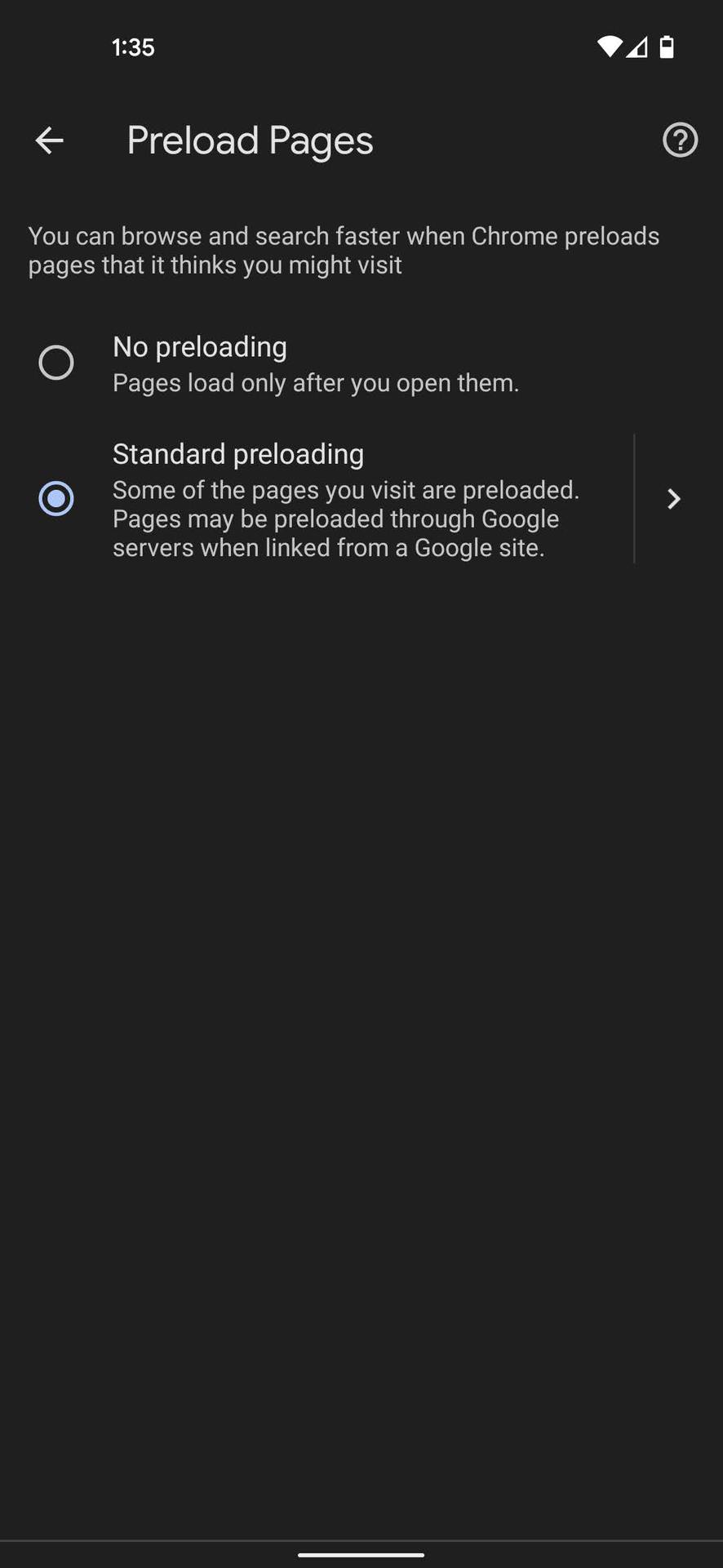How to preload pages on Chrome for Android 4
