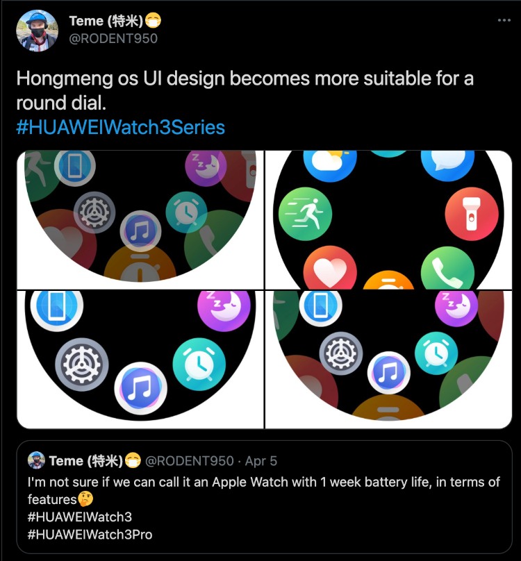 HUAWEI Watch 3 Harmony OS rumor tweet