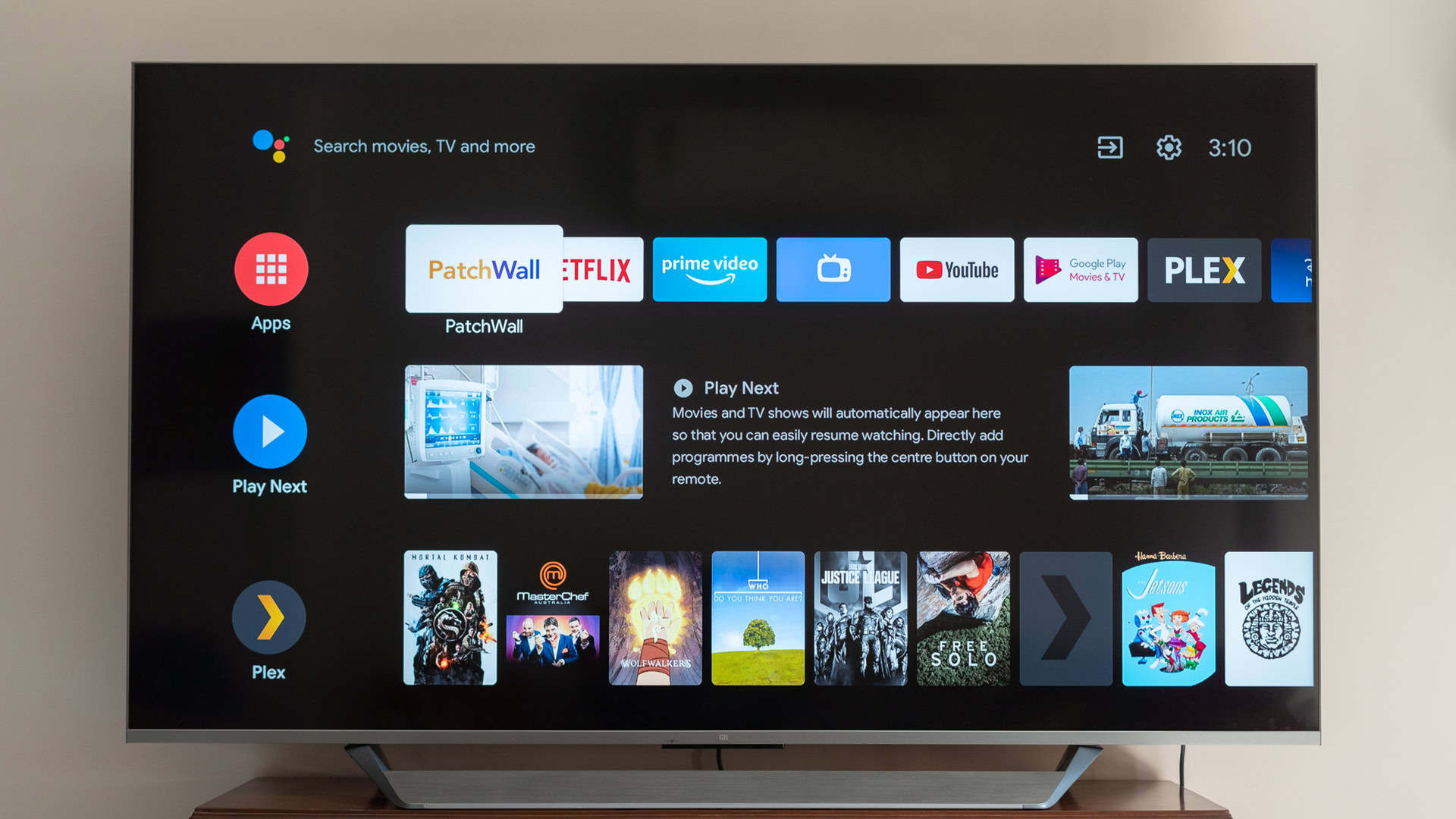 Mi QLED TV 75 front of the TV Android TV