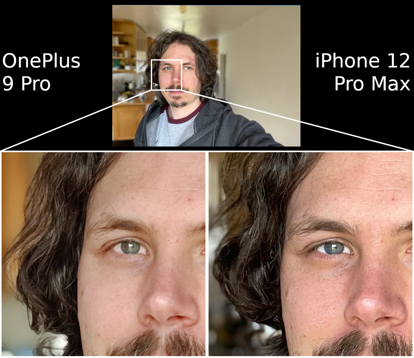 OnePlus 9 Pro vs iPhone 12 Pro Max selfie