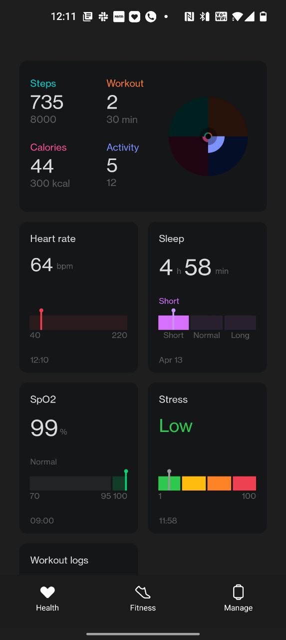OnePlus Health app overview