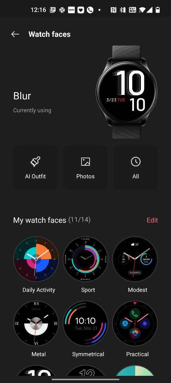 OnePlus Health watch faces