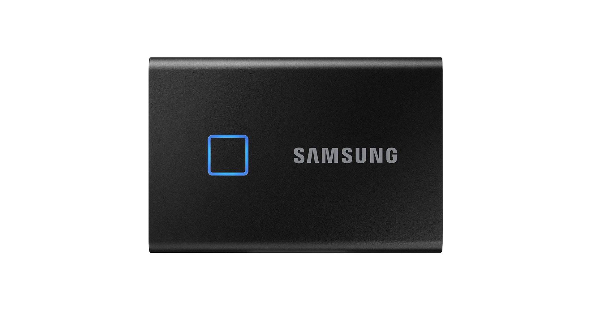 Samsung T7 Touch SSD on white background