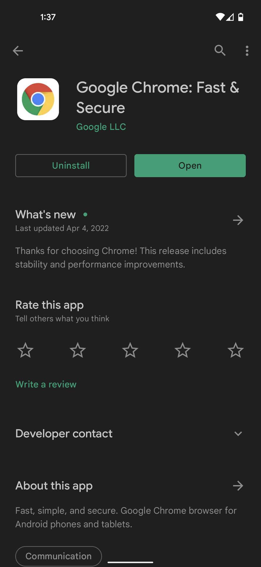 Update Chrome app 3