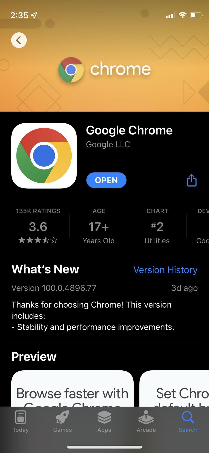 Update Chrome iOS app 3