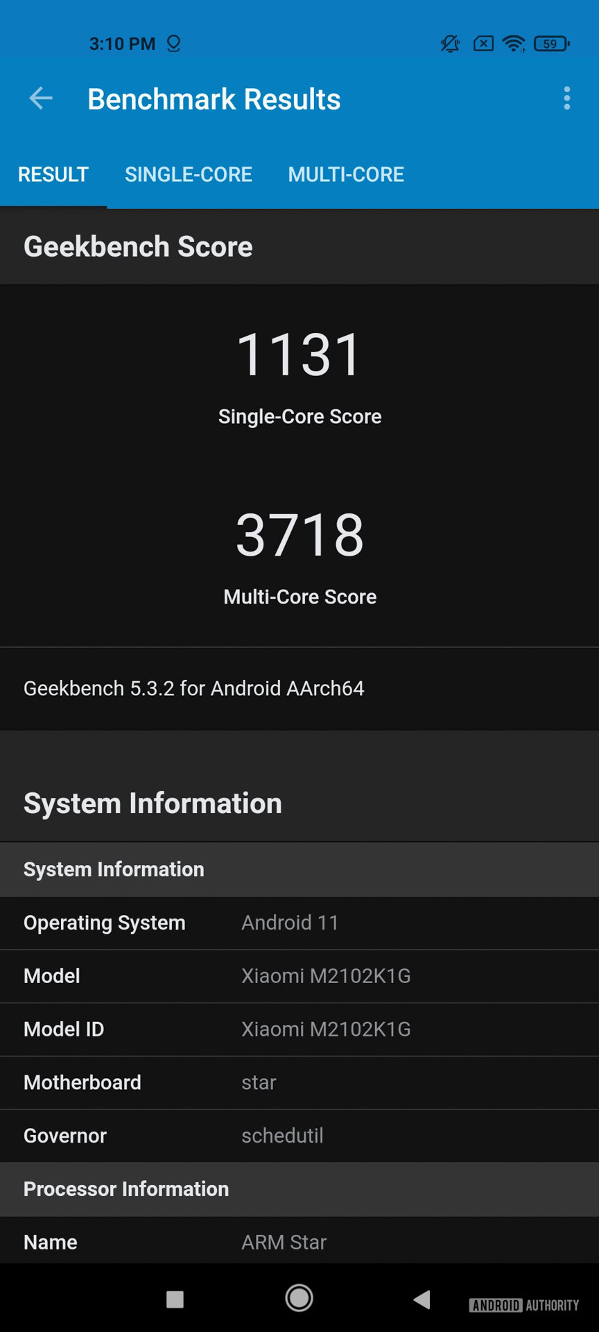 Xiaomi Mi 11 Ultra GeekBench 5