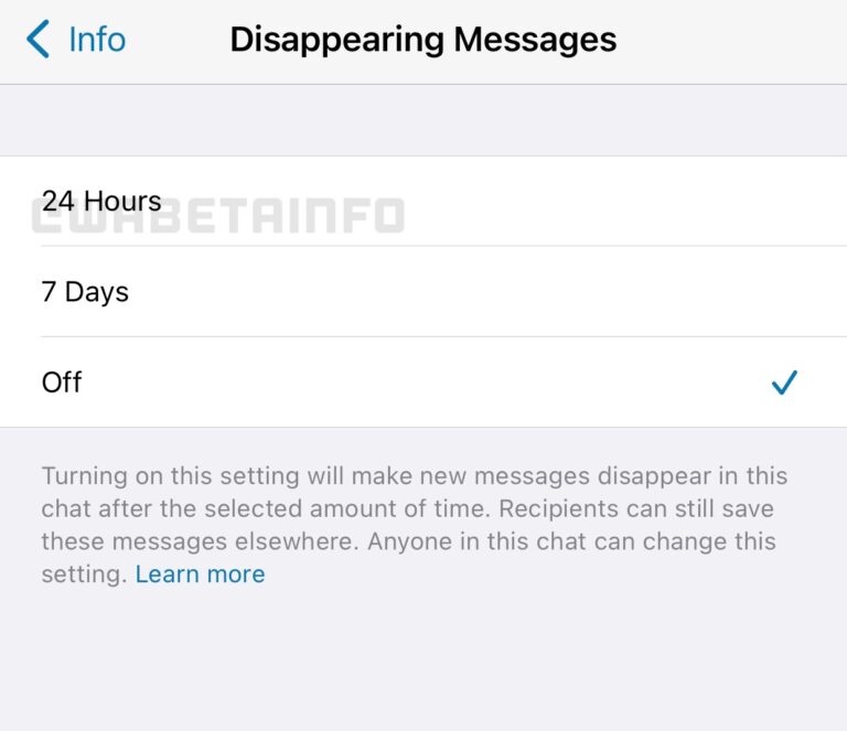 whatsapp disappearing messages feature 24 hours