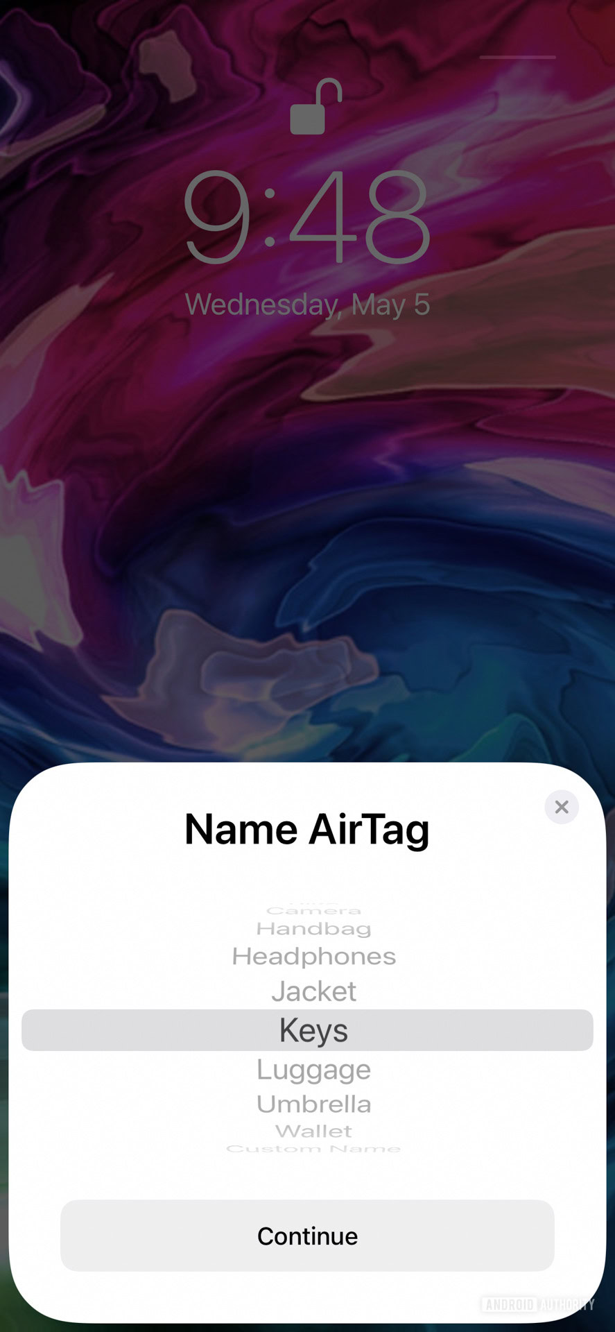 Apple AirTag initial pairing