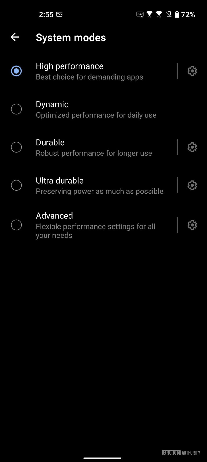 Asus Zenfone 8 system modes