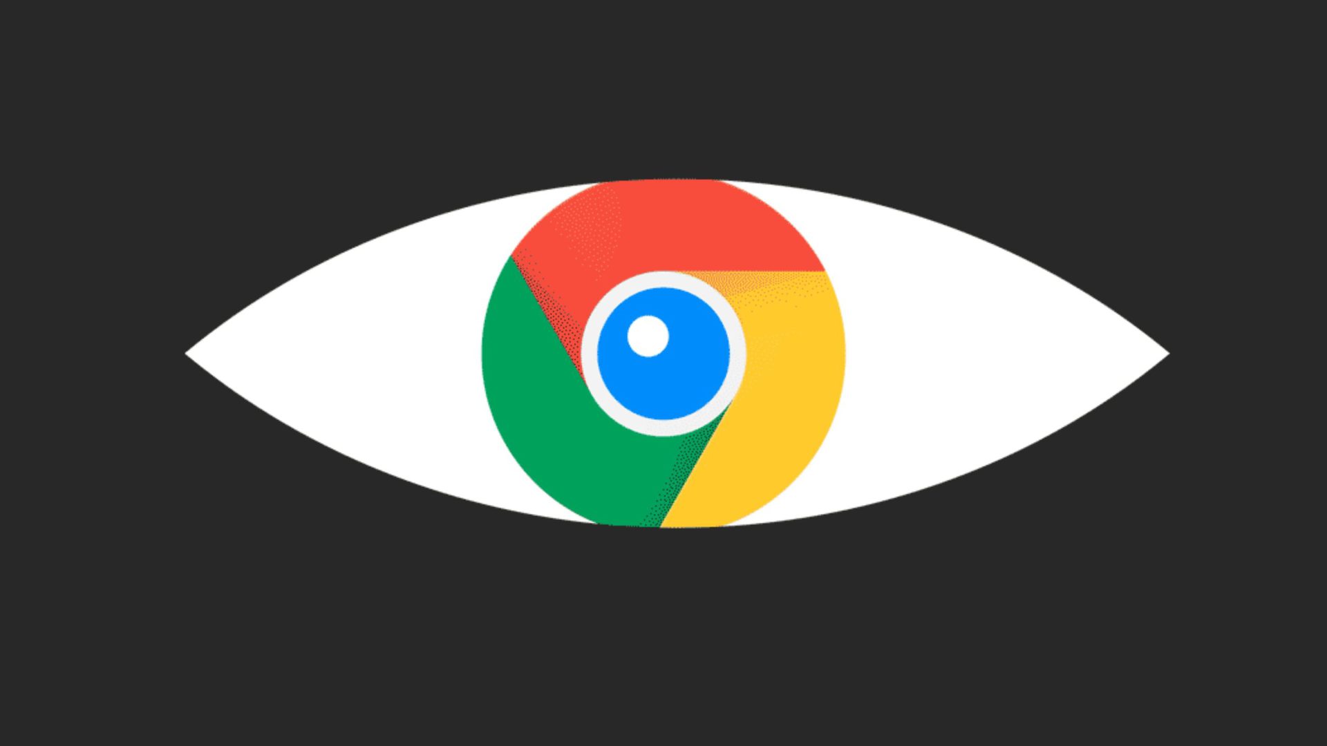 Google FLoC spy graphic showing the Google Chrome logo as as eye