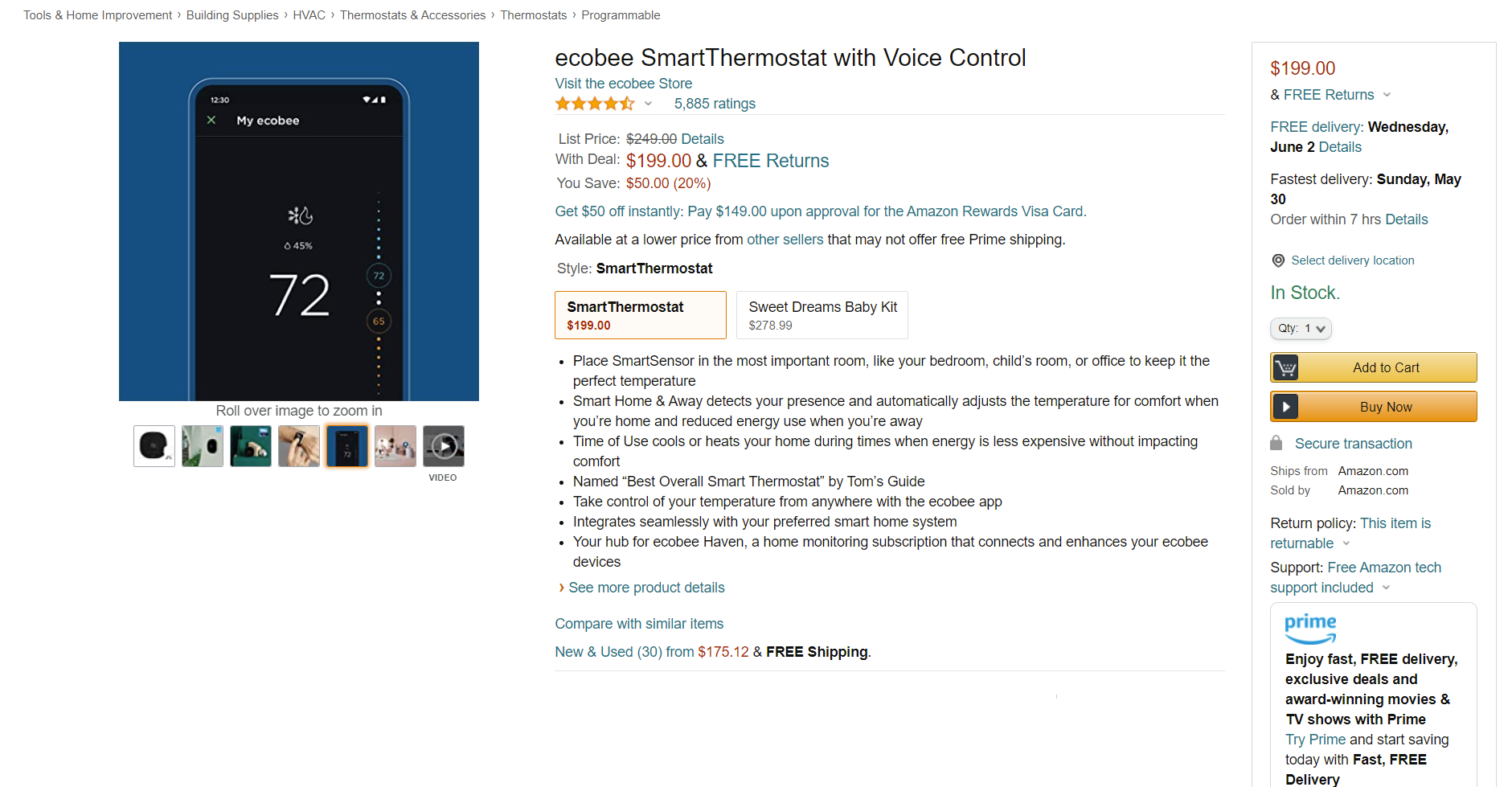 Ecobee smart thermostat deal