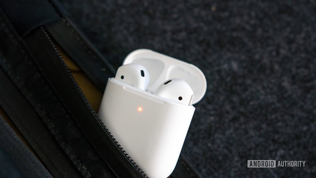 AirPods in their wireless charging case