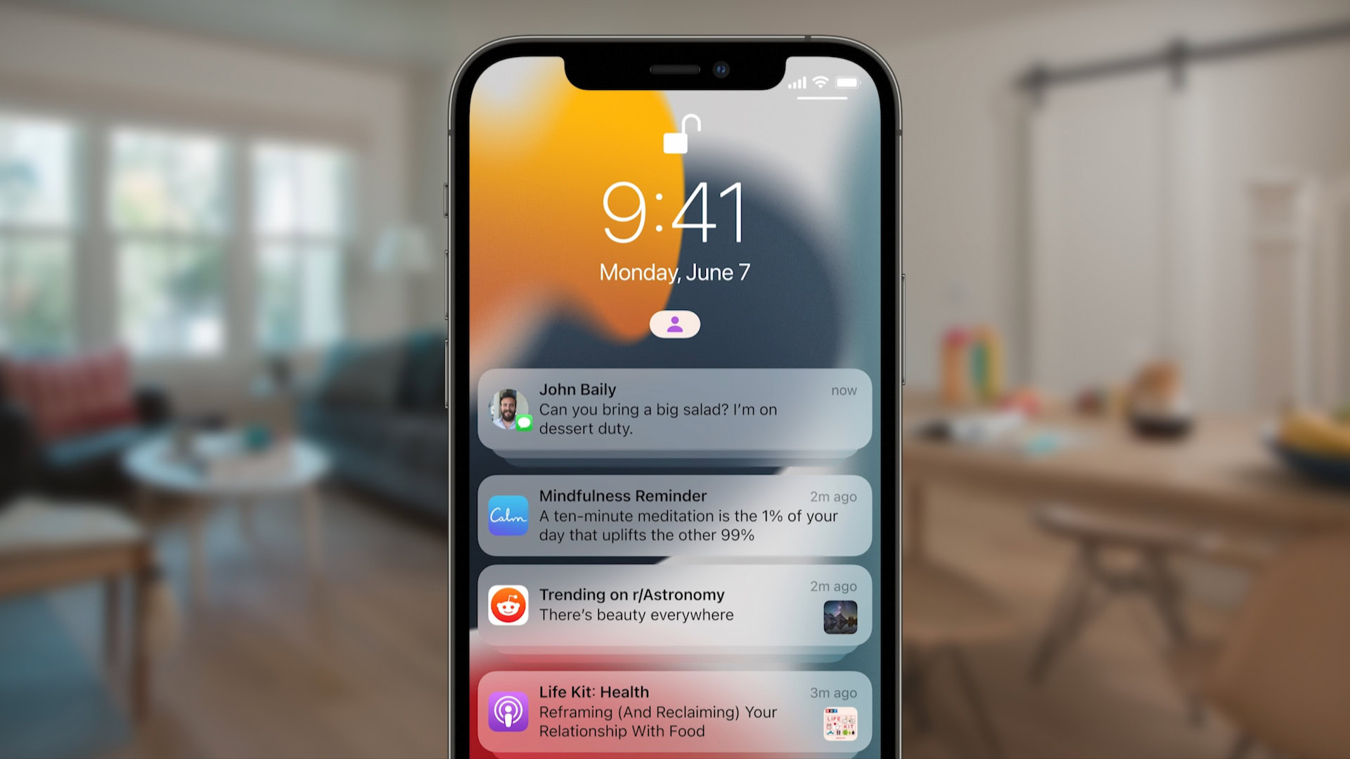 Apple iOS 15 notification summary